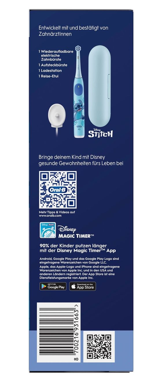 iO Kids 6+ Disney Stitch Rotierende Zahnbürste für Kinder  (Blau) 