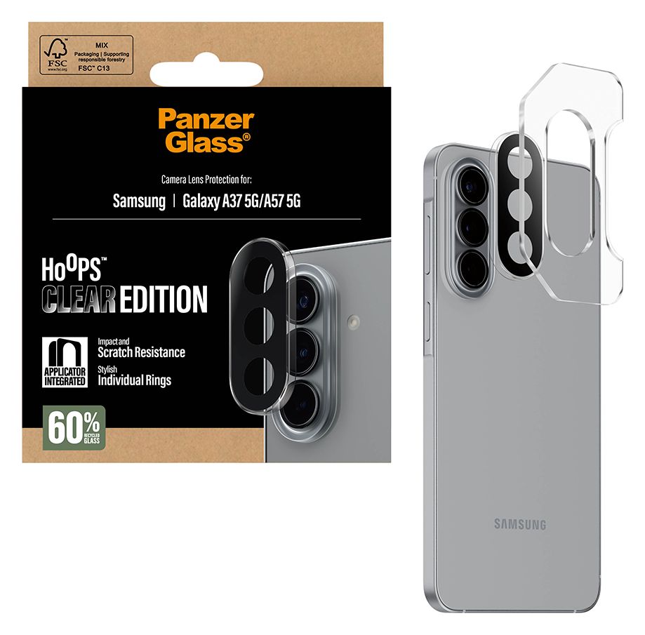 16928 Hoops Kameraschutz Klare Bildschirmschutzfolie Silikon für  Samsung Samsung - Galaxy A37 5G, Samsung - Galaxy A57 5G Kratzresistent, Schockresistent 