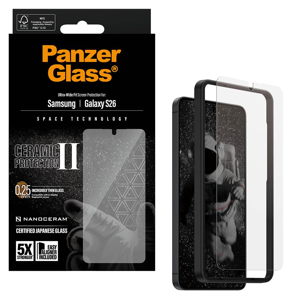 19519 Ceramic Klare Bildschirmschutzfolie Gehärtetes Glas, Polyethylenterephthalat, Silikon für  Samsung Samsung - Galaxy S26 Kratzresistent, Schockresistent 