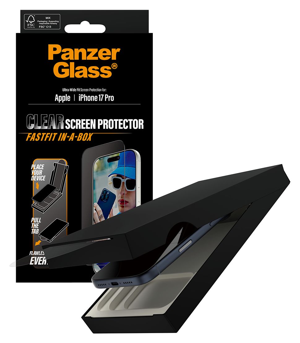 48188 Klare Bildschirmschutzfolie Gehärtetes Glas, Polyethylenterephthalat, Silikon für  Apple Apple - iPhone 17 Pro Kratzresistent, Schockresistent 