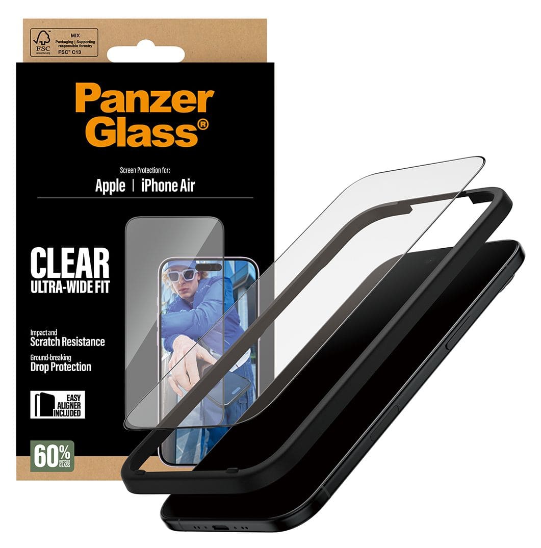 76830 Screen Protector Klare Bildschirmschutzfolie Gehärtetes Glas, Polyethylenterephthalat, Silikon für  Apple iPhone Air Kratzresistent, Schockresistent 