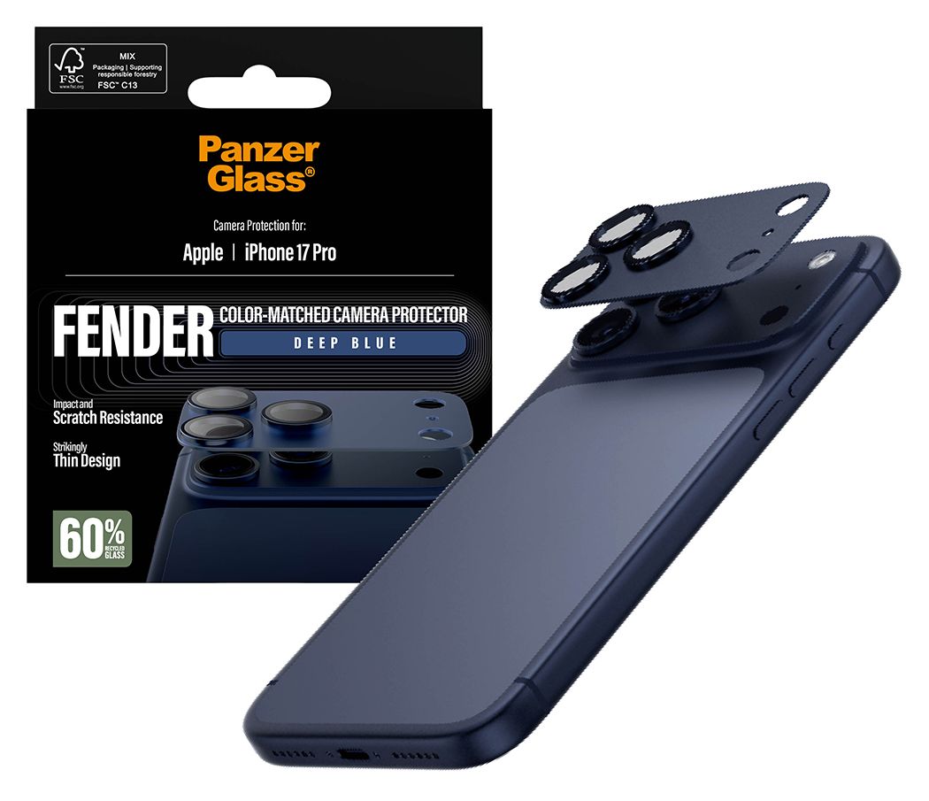 Fender Kameraschutz (Deep Blue) Klare Bildschirmschutzfolie Silikon für Apple iPhone 17 Pro 