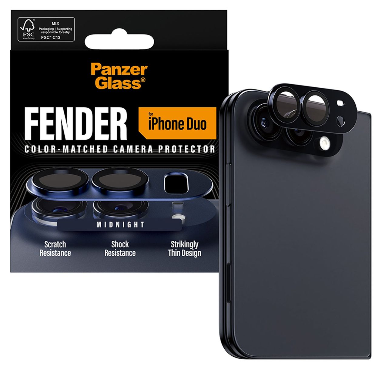Fender Kameraschutz Midnight iPhone Duo 