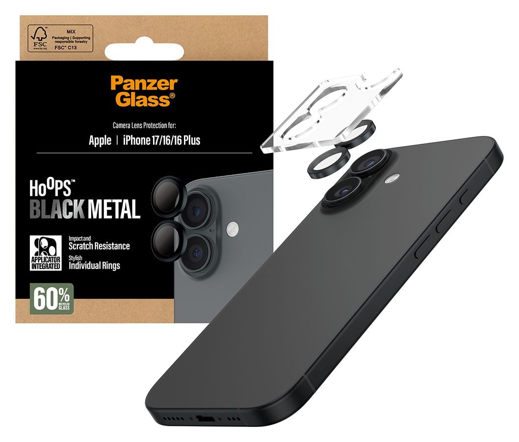 Hoops Klare Bildschirmschutzfolie Gehärtetes Glas, Silikon für Apple iPhone 17, iPhone 16, iPhone 16 Plus 