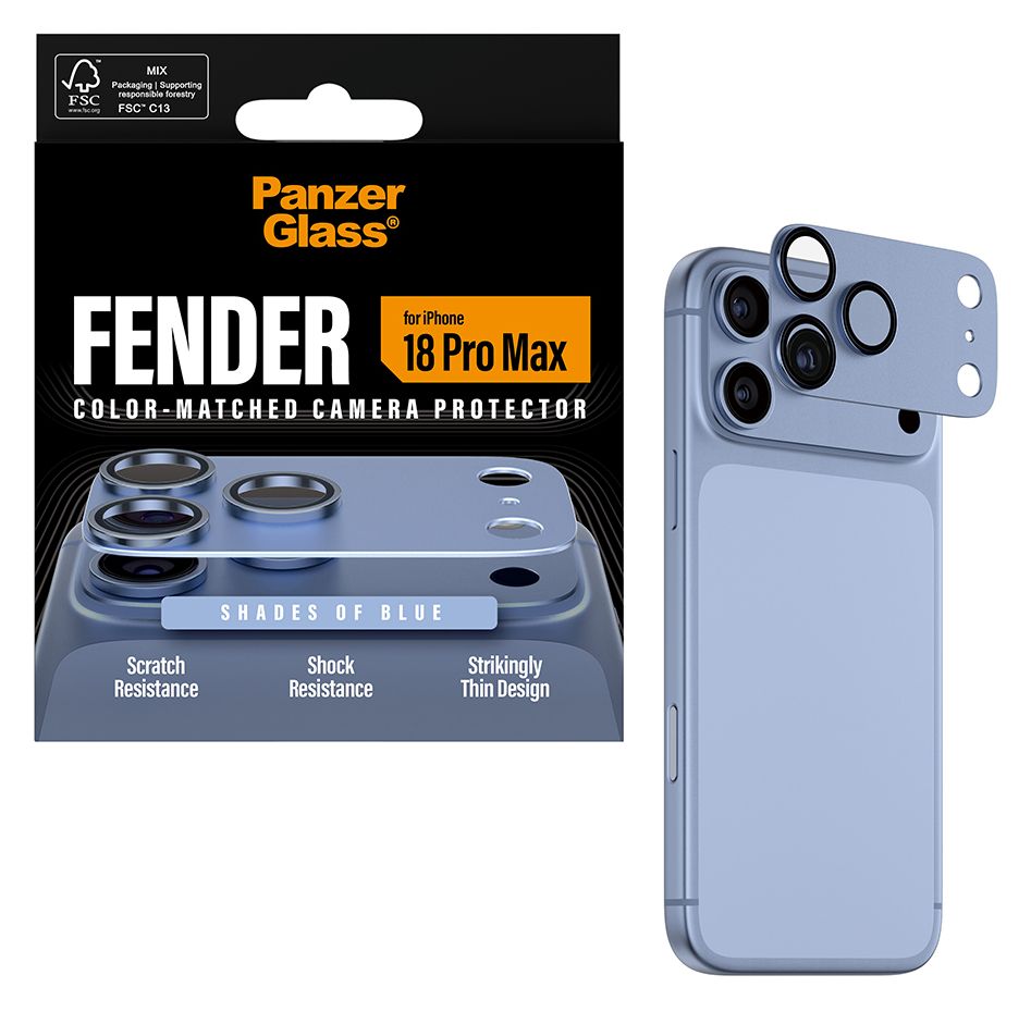 PanzerGlass® Fender Kameraschutz Shades of Blue iPhone 18 Pro Max 