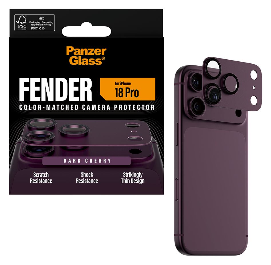 PanzerGlass® Fender Kameraschutz Dark Cherry iPhone 18 Pro 