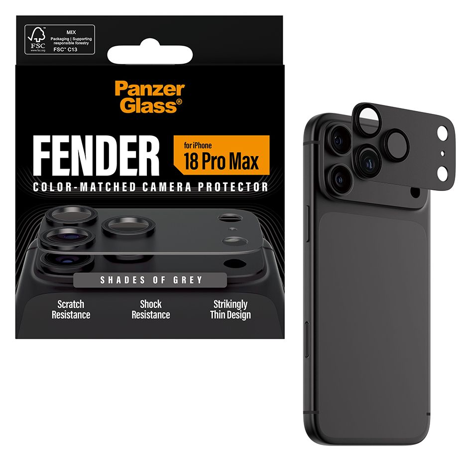 PanzerGlass® Fender Kameraschutz Shades of Grey iPhone 18 Pro Max 