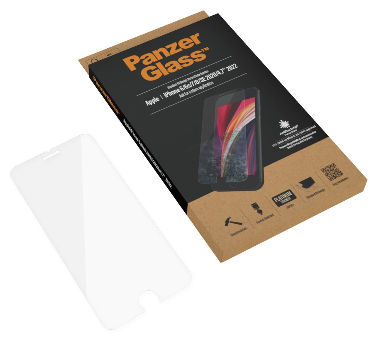 Screen Protector Klare Bildschirmschutzfolie gehärtetes Glas für Apple iPhone 6s, iPhone 7, iPhone 8, iPhone SE 2020, iPhone SE 2022, iPhone 6 