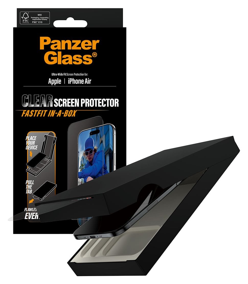 Screen Protector Ultra-Wide Fit mit Fastfit in-a-box Klare Bildschirmschutzfolie gehärtetes Glas für Apple iPhone Air 