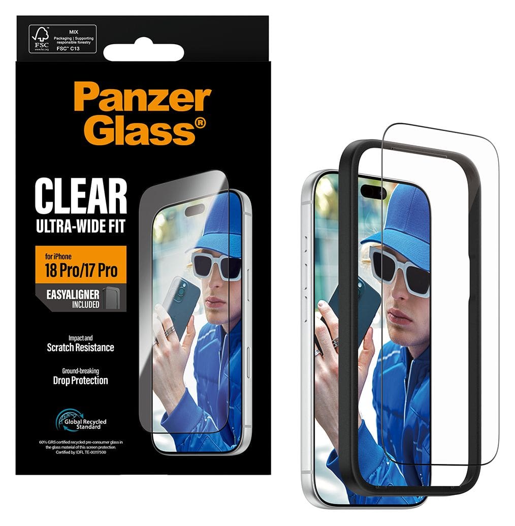 Screen Protector Ultra-Wide Fit mit EasyAligner Klare Bildschirmschutzfolie Kunststoff für Apple iPhone 18 Pro, iPhone 17 Pro 