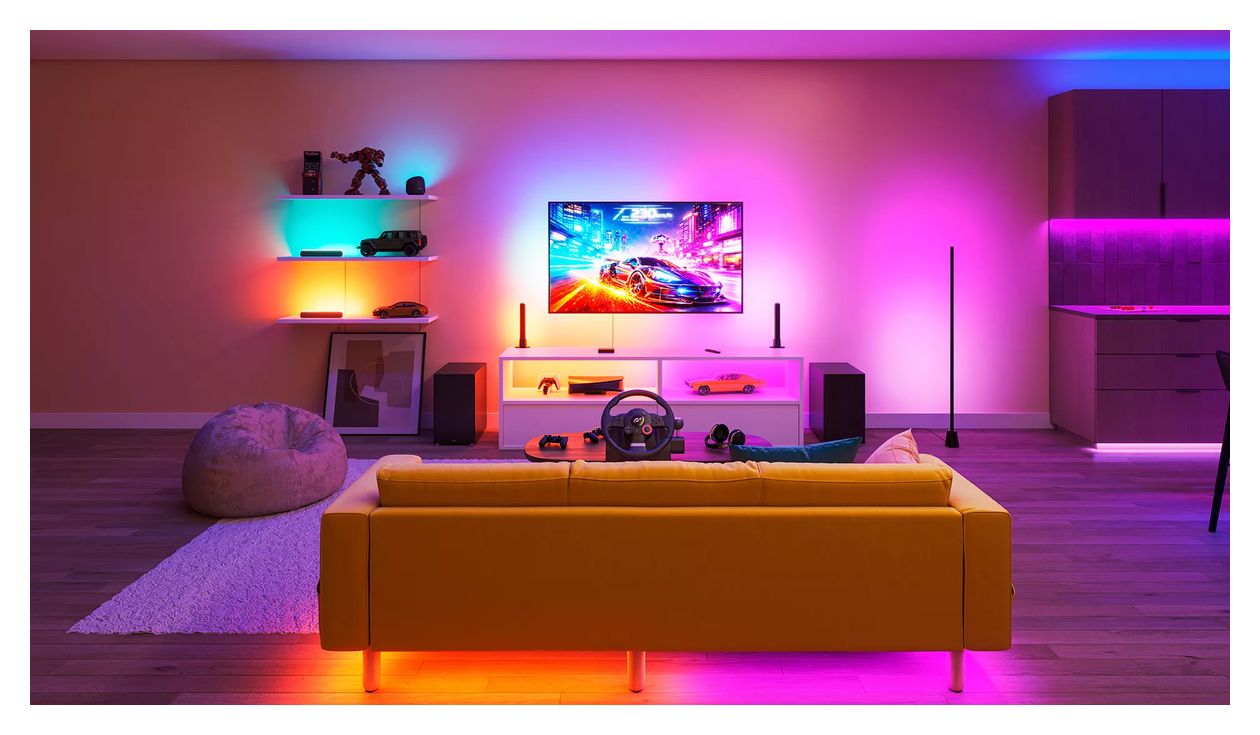 HDMI 2 Sync Box 8K mit Hintergrundbeleuchtung f. TV von 75"–85" 