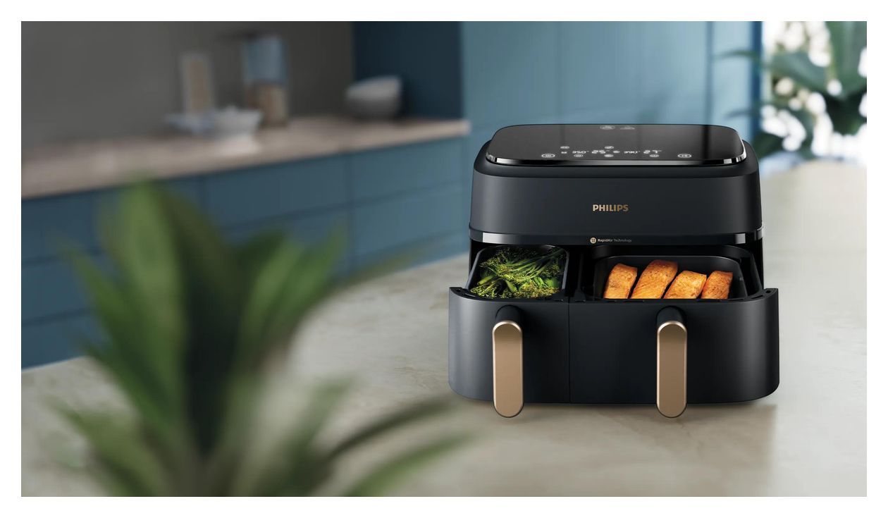 Series 3000 NA352/04 Doppel Heißluftfritteuse 9 l 2750 W  (Schwarz, Kupfer) 