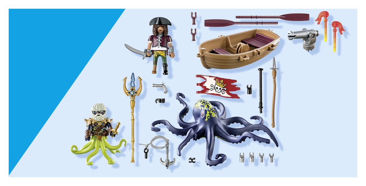 Pirates Kampf gegen den Riesenoktopus Spielset 9 Teile  (Mehrfarbig) 