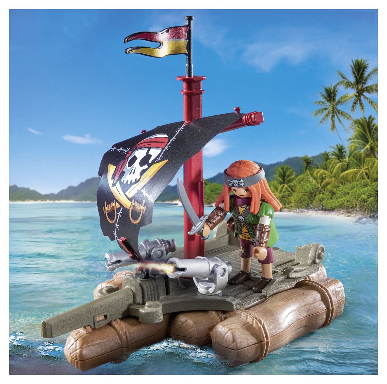 Schatzbergung auf Piratenfloss 