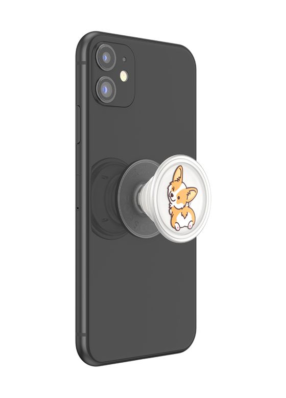 PlantCore Cheeky Corgi Fingerring für Jede Marke (Schwarz, Orange, Durchscheinend, Weiß) 