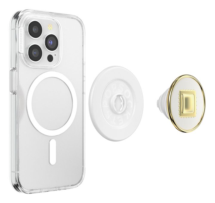 PopGrip Enamel Raviolo Fingerring (Gold, Transparent, Weiß) 