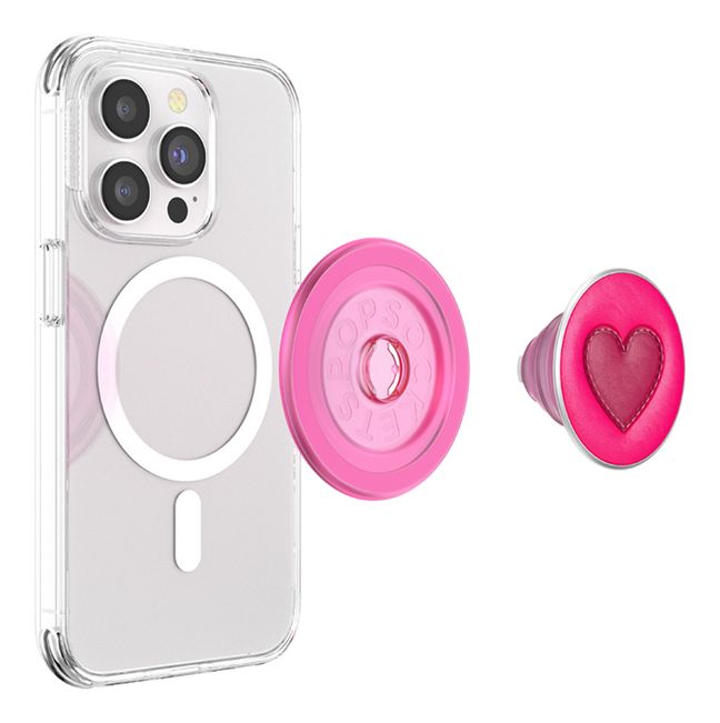 PopGrip MagSafe Stitched Sweet Heart Fingerring  (Pink) 