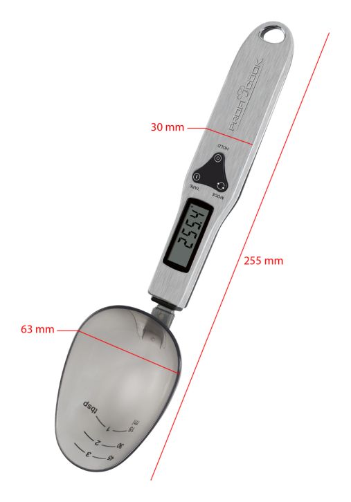 PC-LW1214 Elektronische Küchenwaage bis 0,3 kg Genauigkeit 0,1 g  (Edelstahl) 