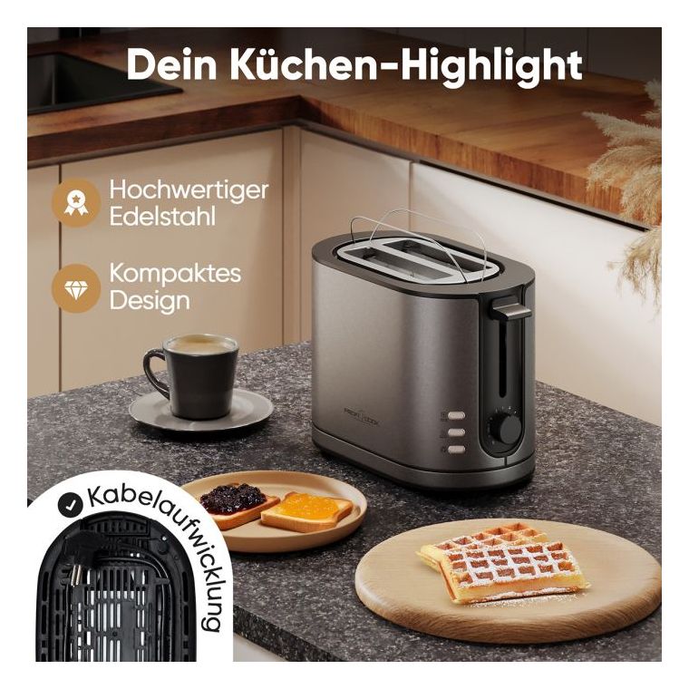 PC-TA1291 Toaster 950 W 2 Scheibe(n)  (Anthrazit) 