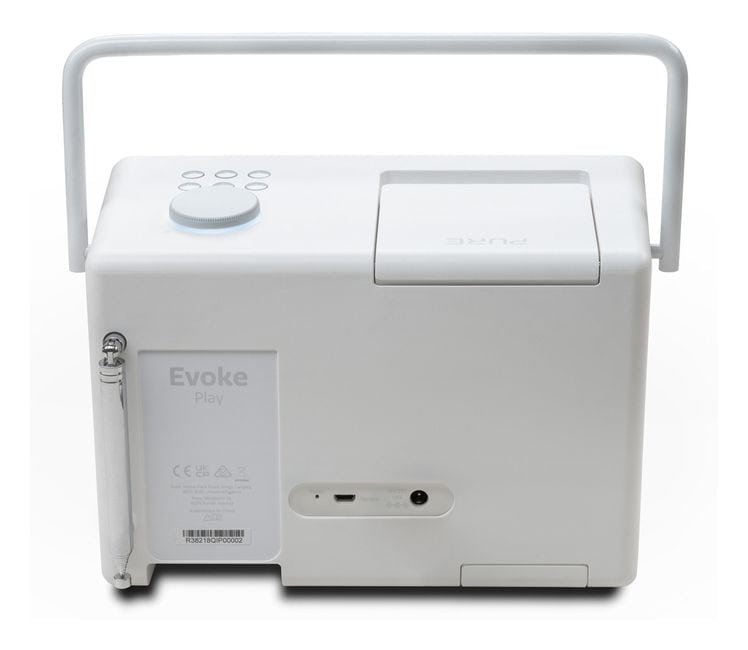 Evoke Play Wood Edition Bluetooth DAB, DAB+, FM Radio Tragbar  (Braun, Weiß) 