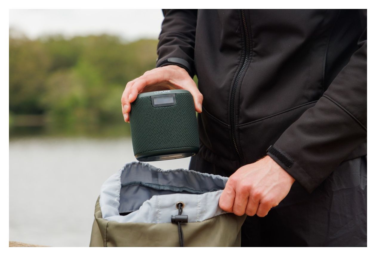 Woodland Mini Bluetooth DAB+, FM Radio Tragbar IP67  (Schwarz) 