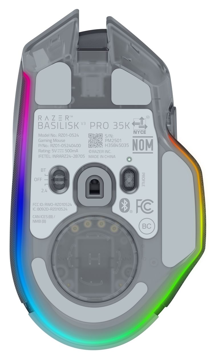 Basilisk V3 Pro 35000 DPI Gaming Maus Optisch  (Weiß) 