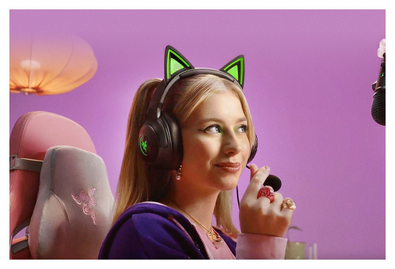 Kraken Kitty V2 Over Ear Kopfhörer Kabelgebunden USB Typ-A  (Schwarz) 