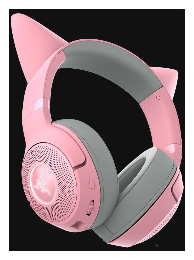 Kraken Kitty V2 Over Ear Bluetooth Kopfhörer kabellos 40 h Laufzeit  (Pink) 