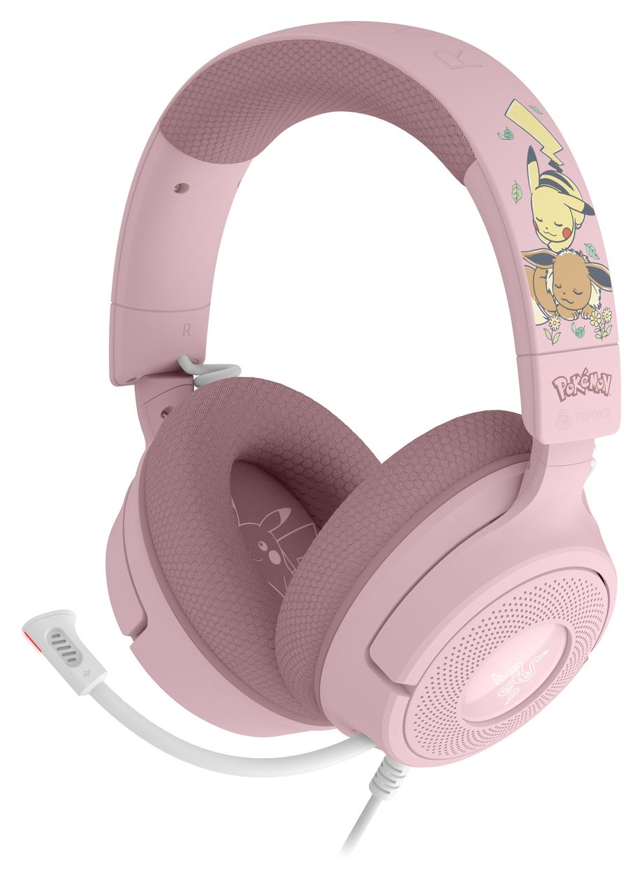 Kraken V4X Pikachu & Eevee Edition Ohraufliegender Kopfhörer kabelgebunden USB Type-C / USB Type-A  (Pink) 