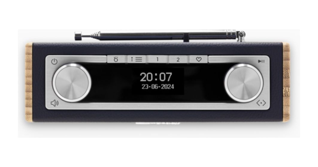 Rambler Uno Bluetooth DAB, DAB+, FM Radio Tragbar  (Bambus, Navy) 