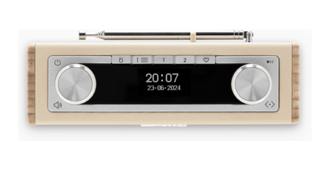 Rambler Uno Bluetooth DAB, DAB+, FM Radio Tragbar  (Bambus, Cremefarben) 