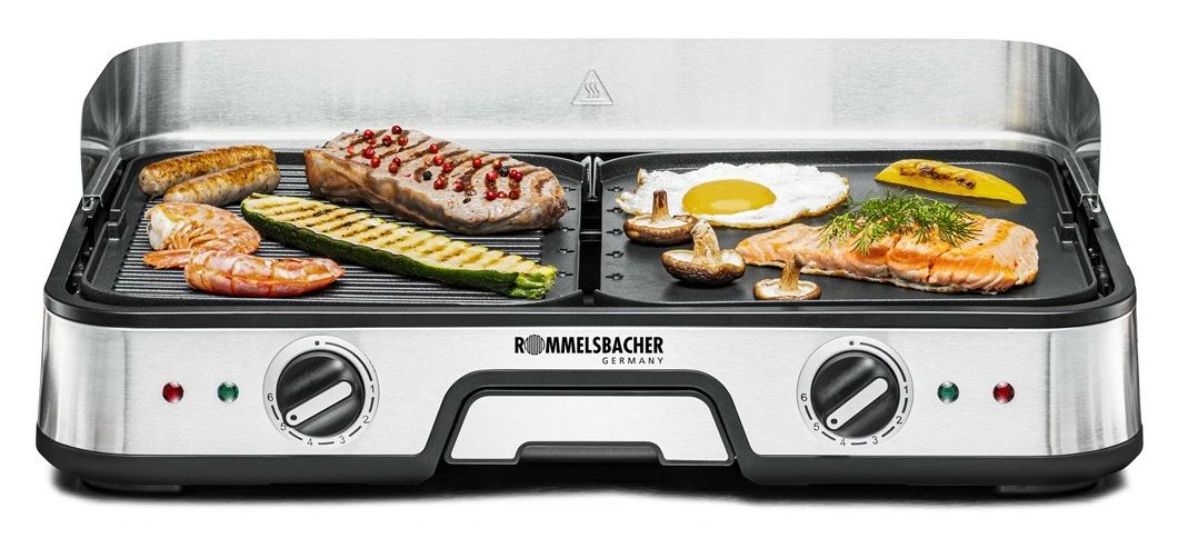 BBQ2025 Tischgrill 2 Zone(n) 2000 W mit 225 x 285 mm Fläche  (Schwarz, Edelstahl) 