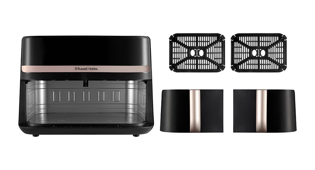 27680-56	SatisFry Dual Basket Doppel Heißluftfritteuse 9 l 2800 W  (Schwarz) 