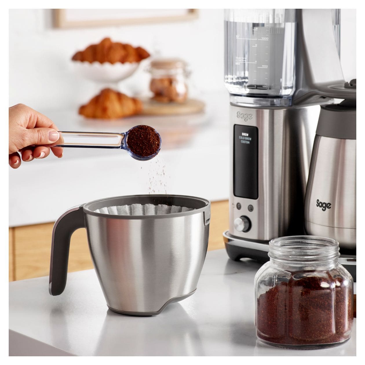 The Luxe Brewer 12 Tassen Thermo Filterkaffeemaschine 1,8 l  (Edelstahl) 