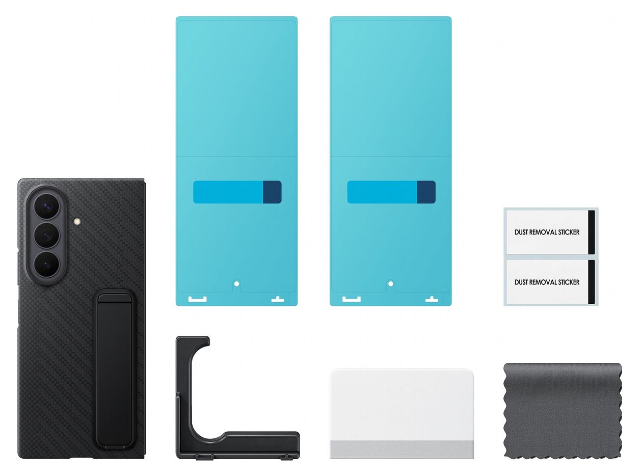 Carbon Standing Case Cover für Samsung Z Fold8  (Schwarz) 
