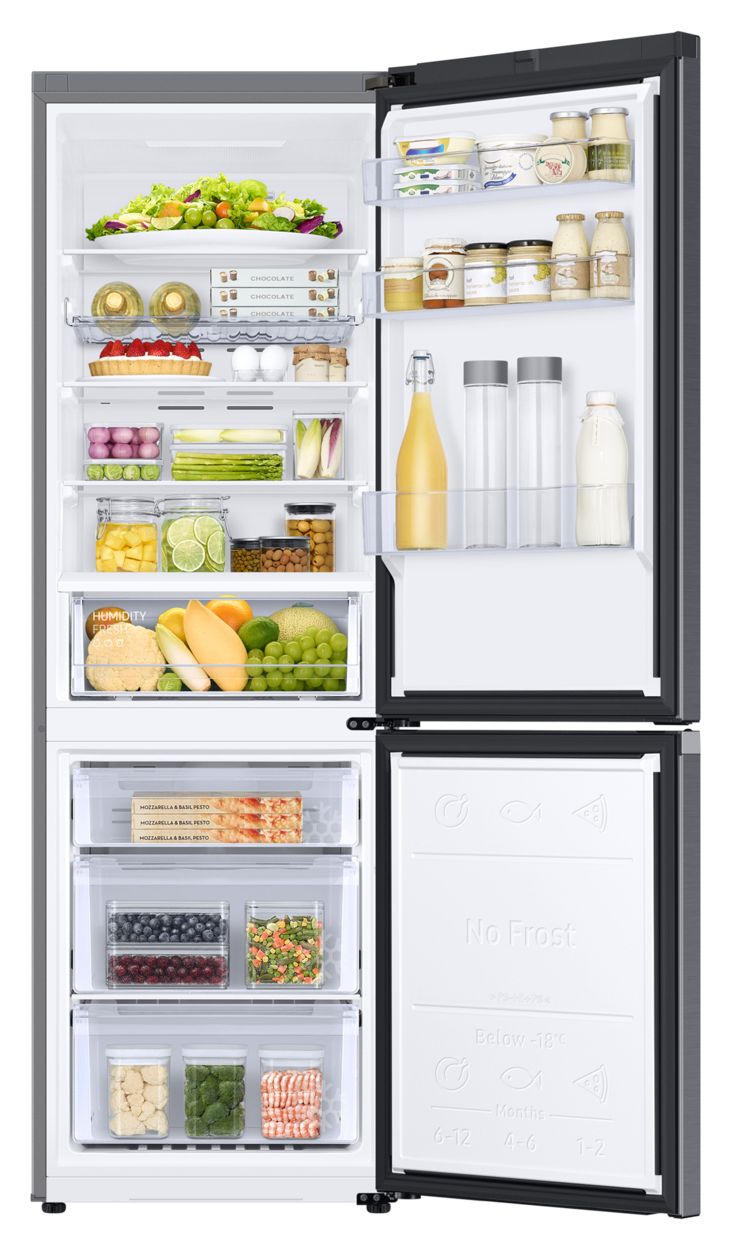 RB34C602CB1 230 l / 114 l Kühl-Gefrierkombi freistehend NoFrost 163 kWh Jahr  (Schwarz, Edelstahl) 