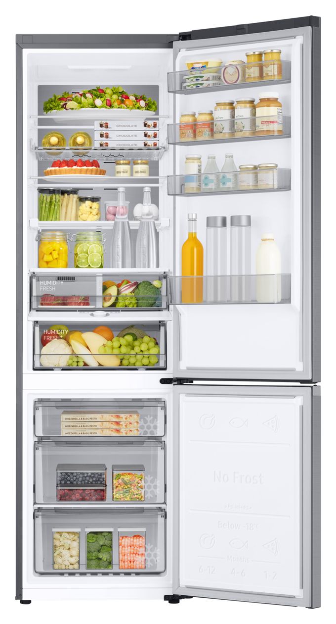 RB38C7AGWS9 273 l / 114 l Kühl-Gefrierkombi freistehend NoFrost 87 kWh Jahr  (Edelstahl) 