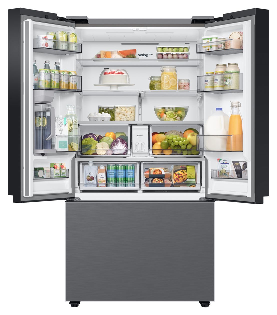 RF24BB620ES9 Side-by-Side Kühl-/ Gefrierkombination French Door 487 l / 187 l 338 kWh NoFrost 1778 mm x 908 mm  (Silber) 