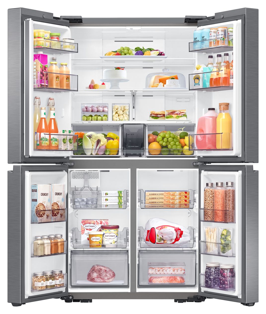 RF59C700ES9 Side-by-Side Kühl-/ Gefrierkombination French Door 390 l / 259 l 362 kWh 1746 mm x 912 mm  (Silber) 