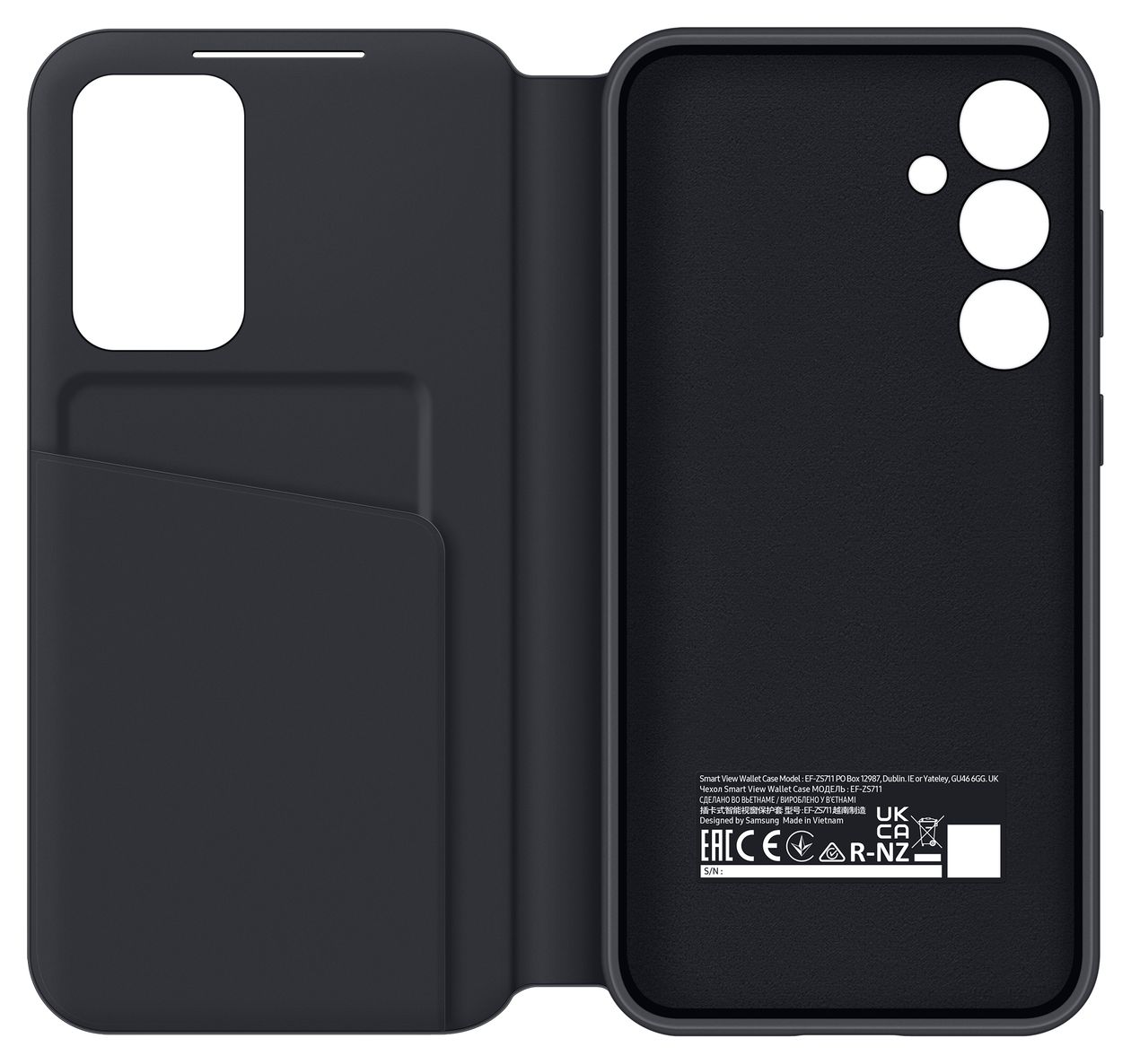 Smart View Wallet Case Geldbörsenhülle für Samsung Galaxy S23FE  (Schwarz) 