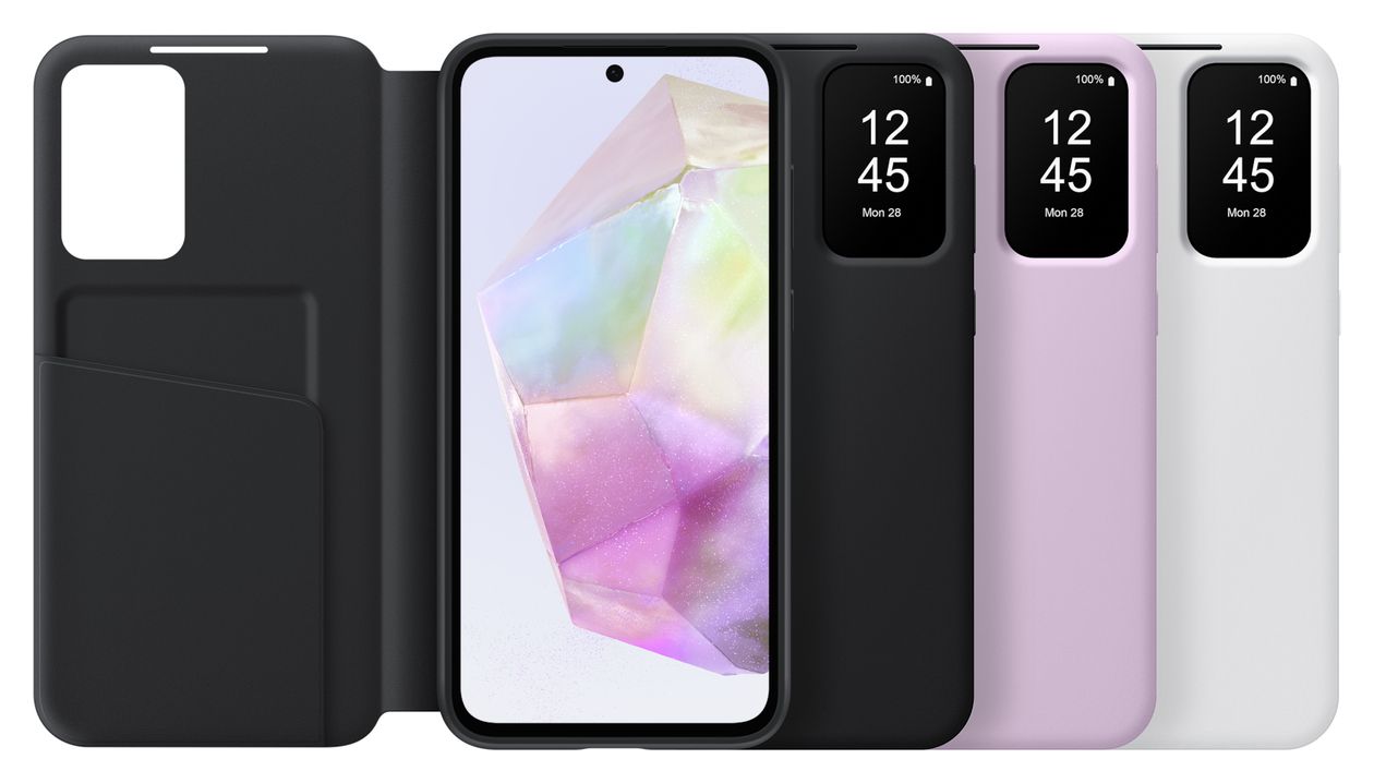 Smart View Wallet Case Geldbörsenhülle für Samsung Galaxy A35  (Schwarz) 