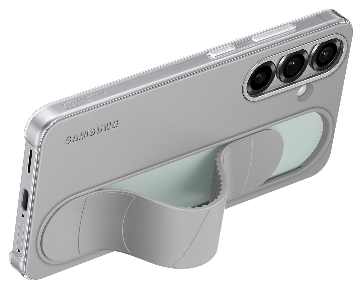 Standing Grip Case Cover für Samsung Galaxy S25  (Grau) 