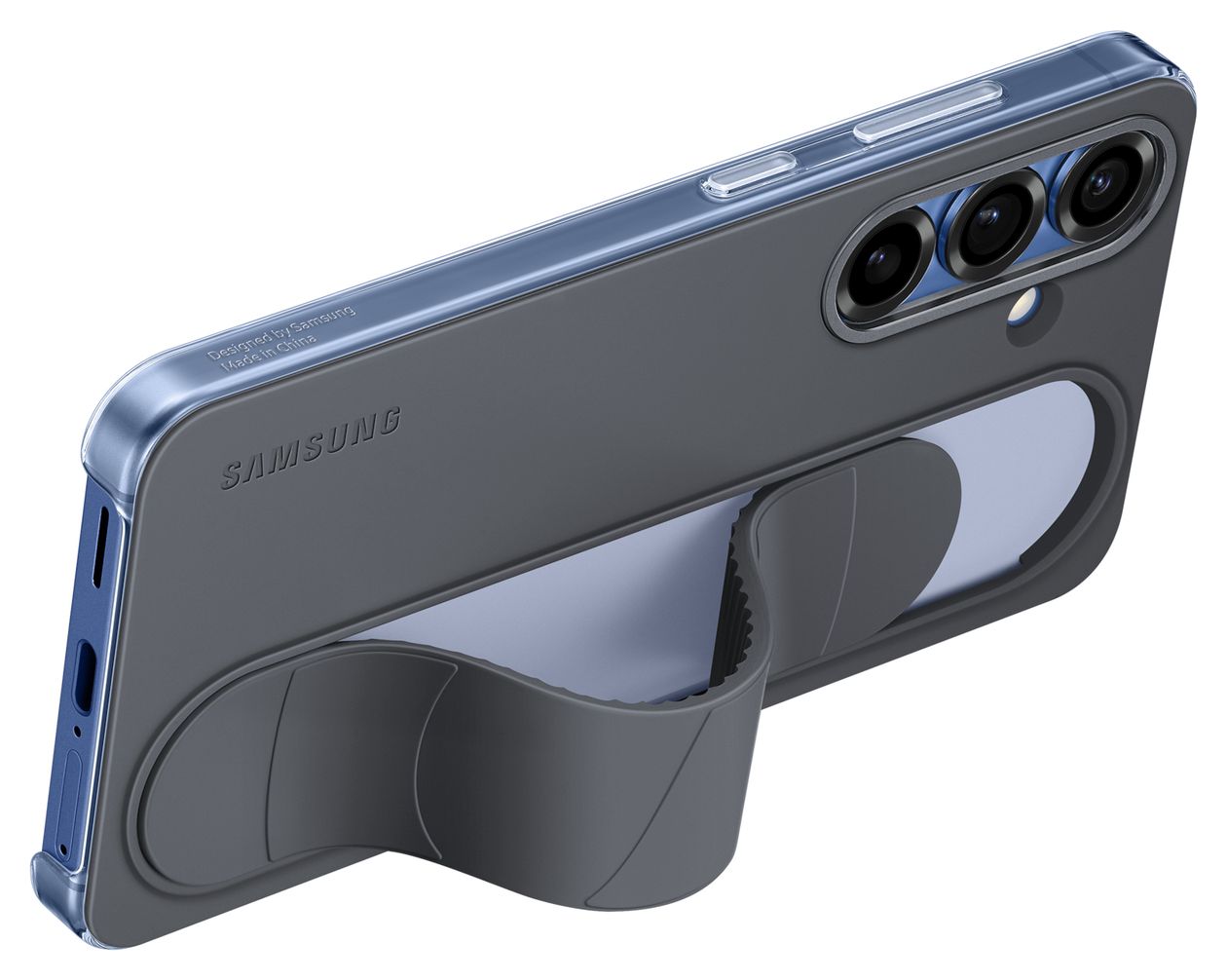 Standing Grip Case Cover für Samsung Galaxy S25  (Schwarz) 