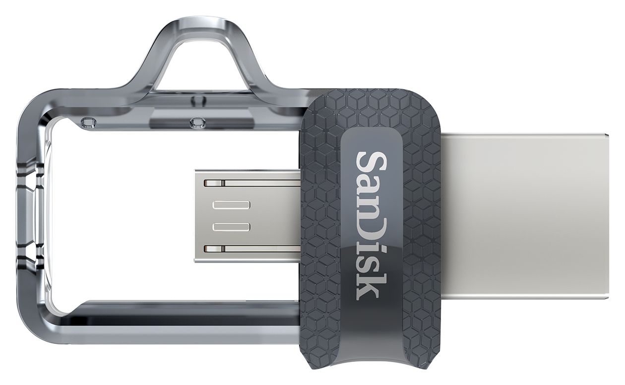 Ultra Dual m3.0 USB Type-A / Micro-USB Stick 256 GB (Schwarz, Silber, Transparent) 