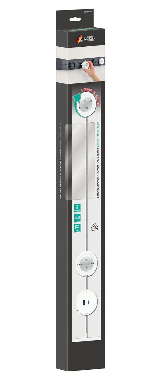 Modulare Stromschiene Basismodul 0,75 m  (Weiß) 