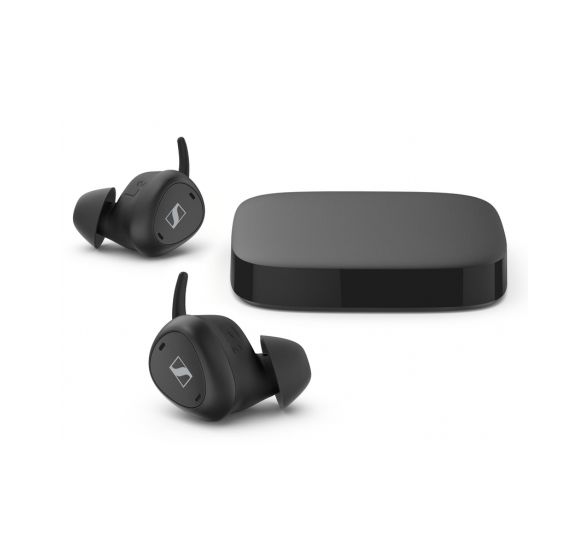 TV Clear Set True Wireless Kopfhörer & TV Connector In-Ear Kopfhörer Kabellos TWS  (Schwarz) 