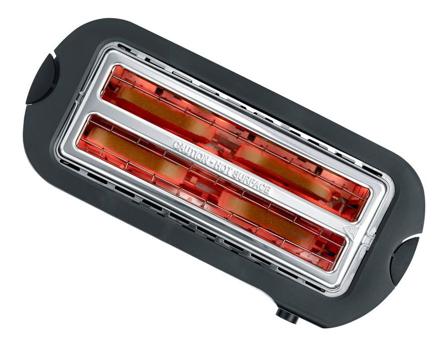 AT9341 Toaster 1400 W 4 Scheibe(n) (Schwarz, Gebürsteter Stahl, Edelstahl) 