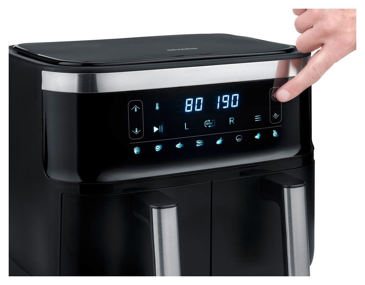 FR2453 Doppel Heißluftfritteuse 3,25 l 2850 W  (Schwarz, Silber) 