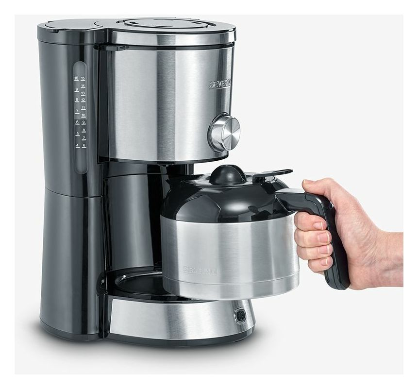 KA4845 8 Tassen Thermo Filterkaffeemaschine 1,0 l  (Schwarz, Edelstahl) 
