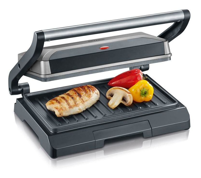 KG2394 Kompakt-Multigrill 800 W mit 230 x 145 mm Fläche (Schwarz, Grau, Metallisch) 